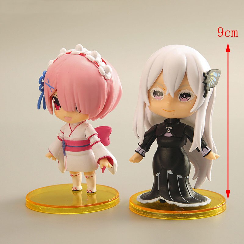 Figure Anime Re:Life In A Different World From Zero Rem Ram set 6 pcs Kimono