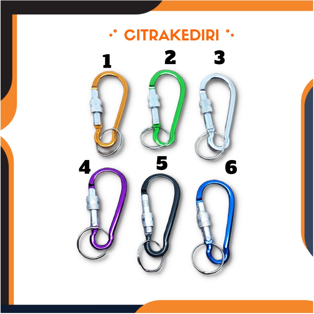 Carabiner Karabiner Pengait Gantungan Kunci Serbaguna banyak warna