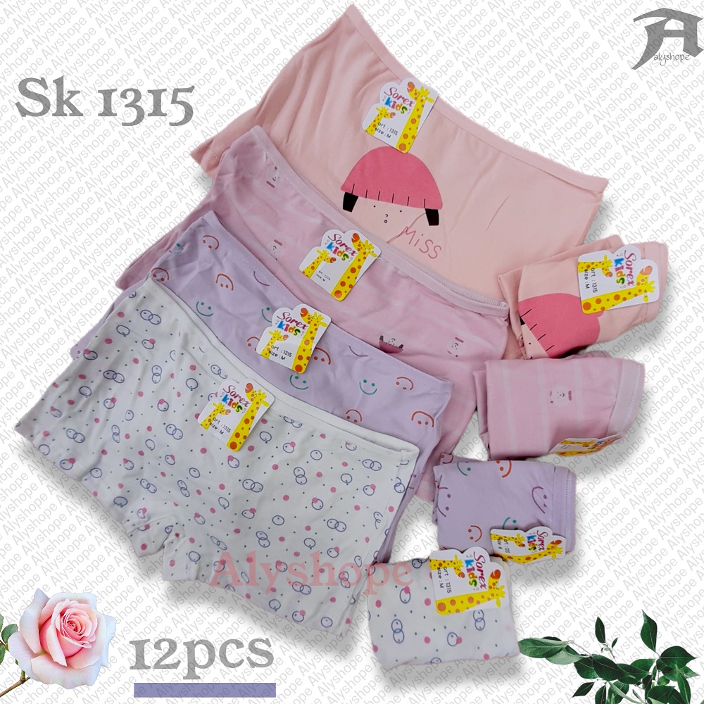 Celana dalam anak perempuan lusinan premium sorex kids 1315 katun Original