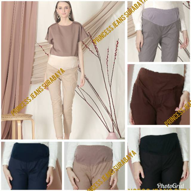 Celana Hamil / ADEM &amp; NYAMAN - KATUN STRETCH / celana bumil / celana ibu hamil / maternity pants / celana hamil kerja