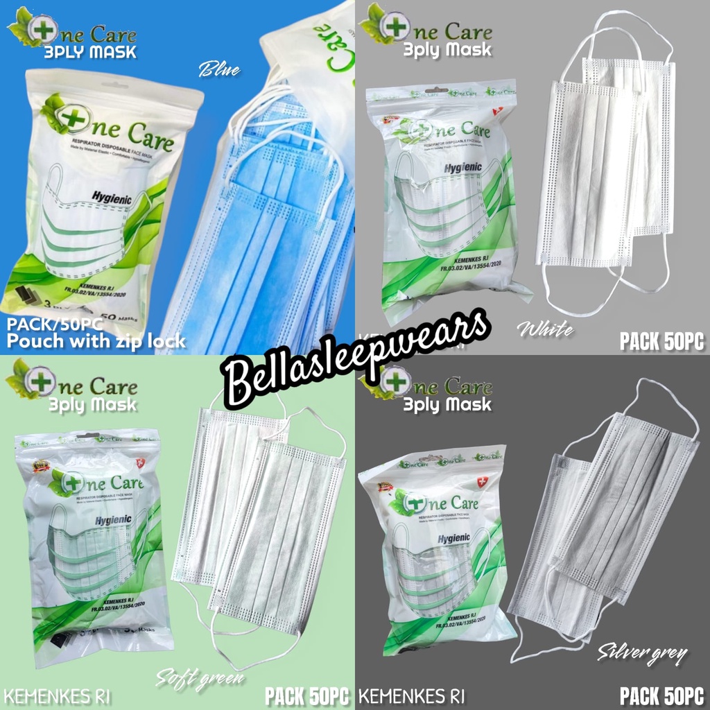 CAREION NECARE 3PLY PRO MASK - MASKER EARLOOP KEMENKES MEDICAL GRADE - WARNA SHRIMPINK