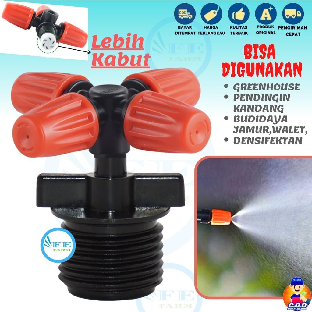 SPRAYER KABUT 5 ARAH WAY NOZZLE MIST SPRAYER 1/2 INCHI FEFARM