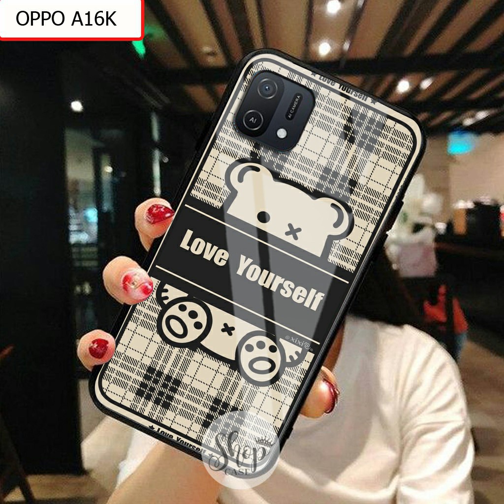 Softcase Glass Oppo A16K A16E  - Case Oppo A16K A16E - Case Lucu - case Oppo A16K A16E - kesing Oppo