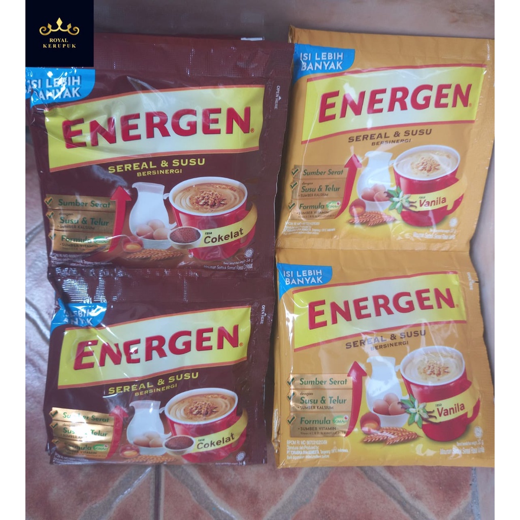 

ENERGEN SEREAL RASA SUSU+VANILA dan COKLAT 25G isi 10 sachet