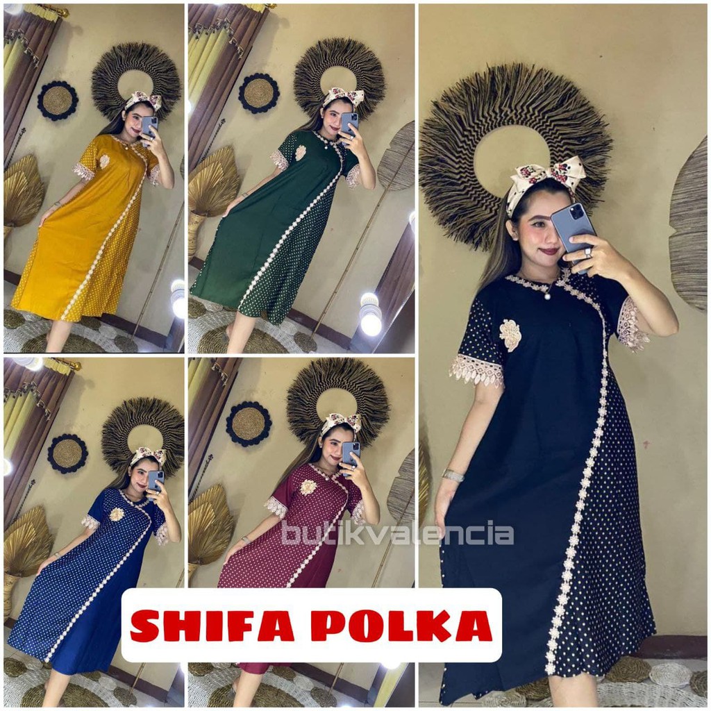 Daster Arab Renda Syifa Polka / Dress Renda Syifa Polka / Daster Polkadot