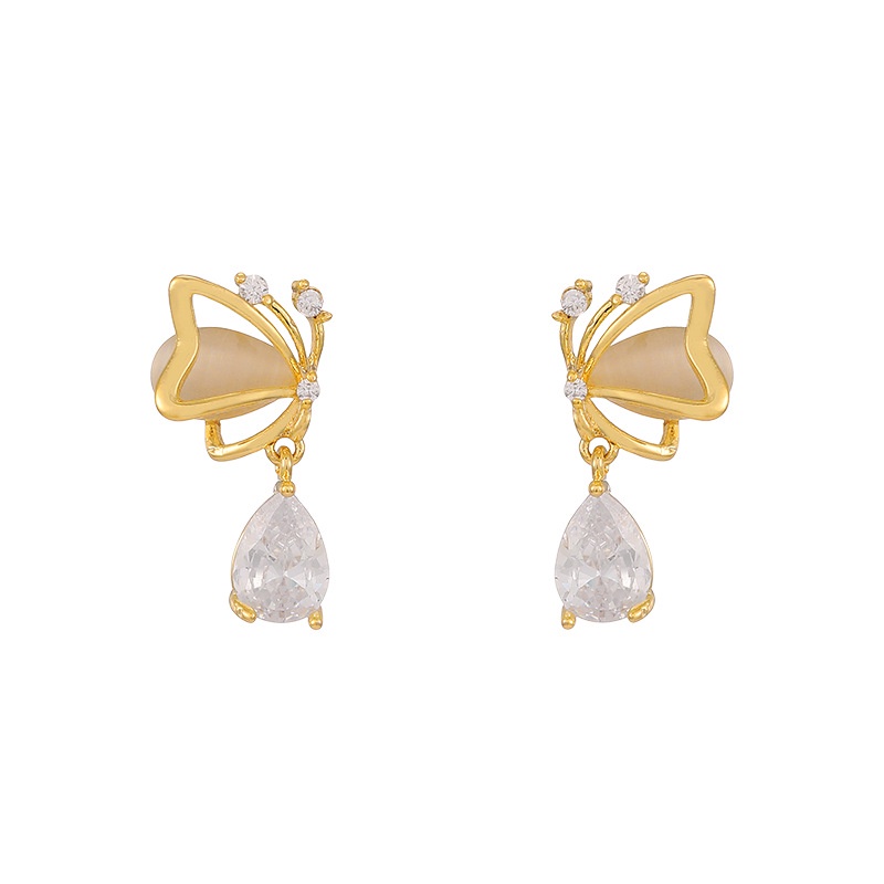 Anting Bentuk Kupu-Kupu Model Hollow Bahan Metal Untuk Wanita