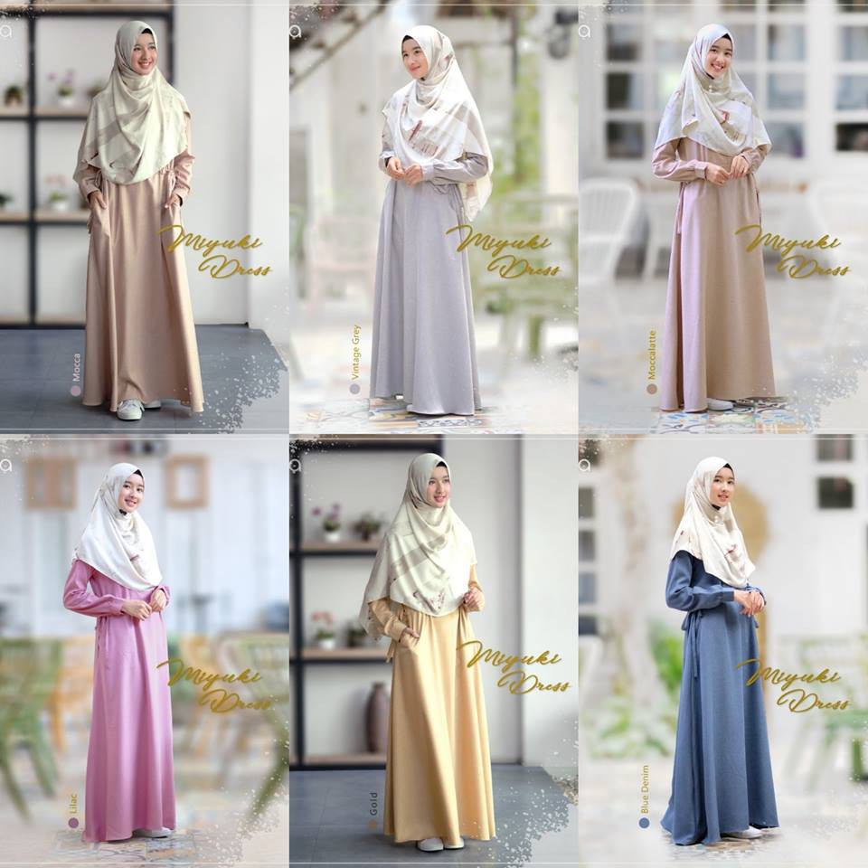 GAMIS MIYUKI DRESS S,M,L KATUN MADINAH ORI AUDINA ORIGINAL