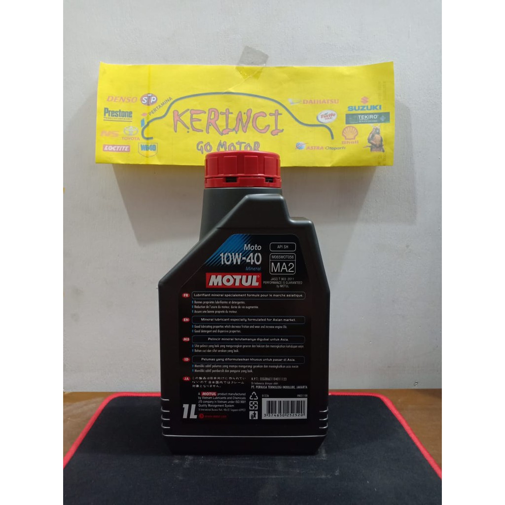 OLI MOTUL MOTO 10W-40 4T 1L - OLI MOTOR MOTO MOTUL 10W40 4T API SH