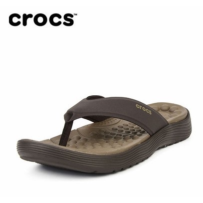 CLEARANCE SALE! Crocs Reviva Flip SKU 205473 Sandal Jepit Pria dan Wanita Leather Flip Sandal