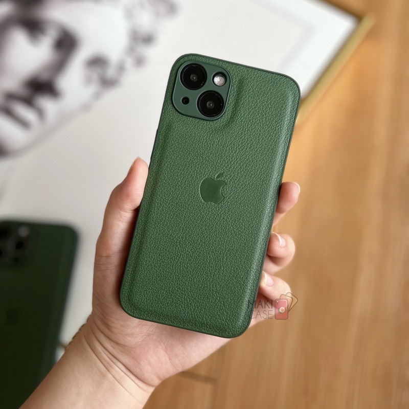 Square Leather Case Alpine Green