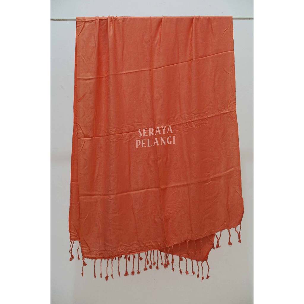 Pashmina Bayangan Motif | Selendang | Scarf | Syal | Shawl | Pasmina | Souvenir | Hadiah | Keong-2. Peach