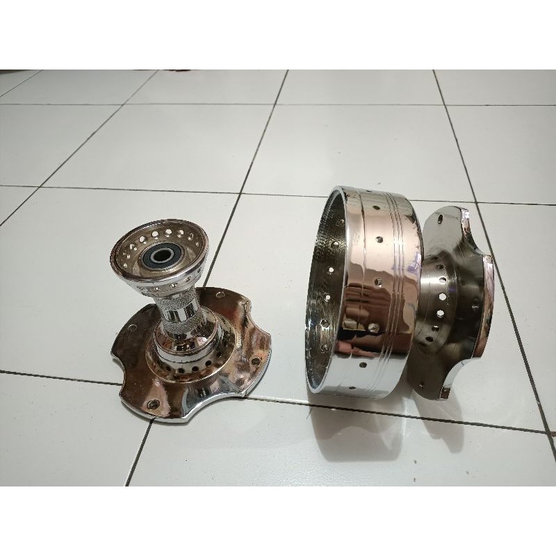 Tromol Becak PCX 150 - PCX150 Depan Belakang Chrome Bahan Besi Baja Anti Pecah