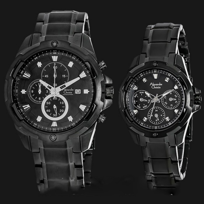 jam tangan couple AC6305 hitam ORI