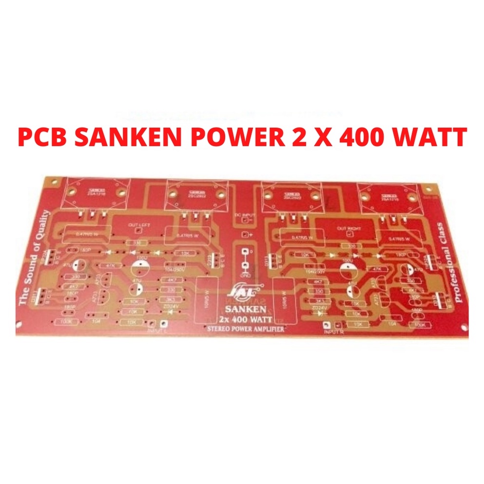 Jual PAPAN PCB DRIVER POWER 2x400W PCB SAJA HANYA PCB TR FINAL SANKEN