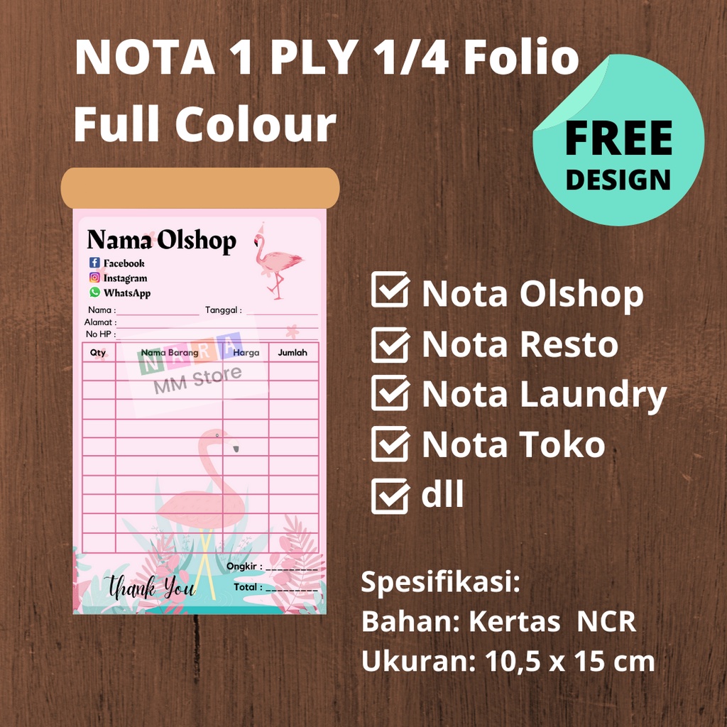 

CETAK NOTA 1 PLY FREE DESIGN