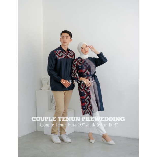 COUPLE BAJU TENUN FARA 03 KEMEJA DAN DRESS TENUN IKAT