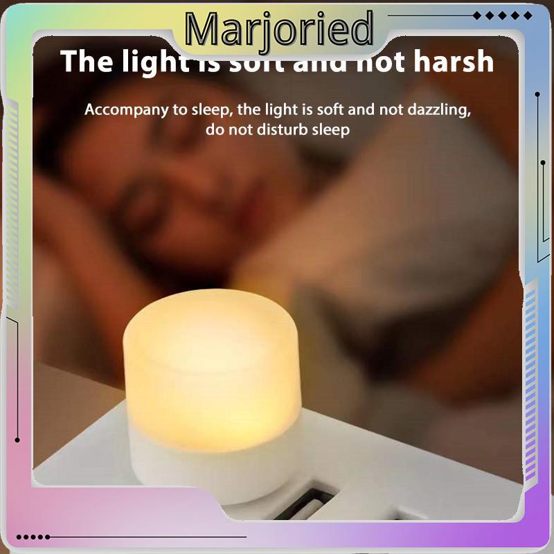 USB Plug Lamp Komputer Ponsel Lampu Pengisian Daya LED Pelindung Mata Lampu Baca Lampu Malam Bulat Kecil-MJD