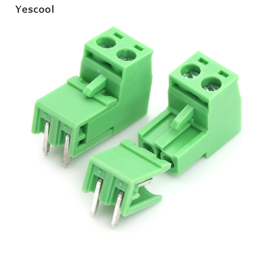 Yescool 20pcs Blok Terminal Konektor PCB Plug-in 2Pin Pitch 5.08mm