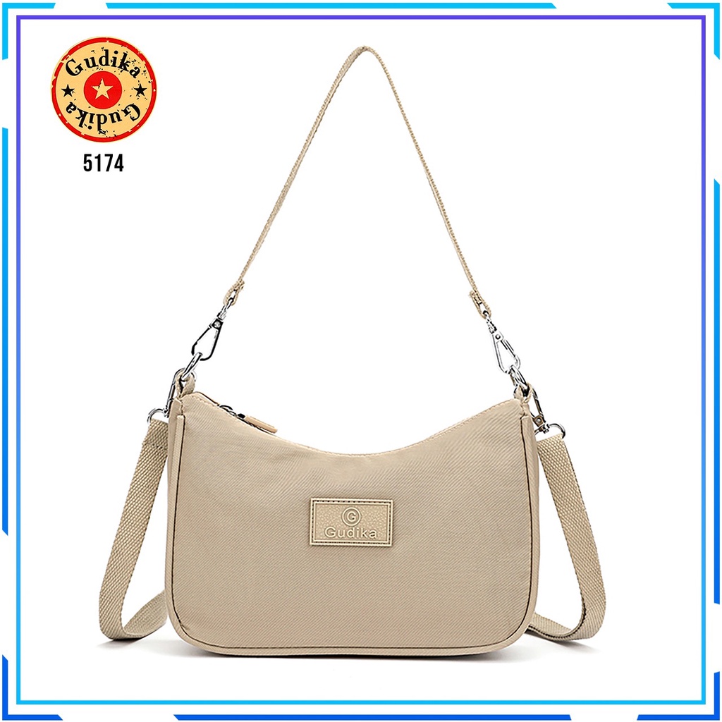 GUDIKA Bag 5174 - Tas Fashion Branded Ori Selempang bahu Cewek Kekinian Wanita Import Korea Original Terbaru Bahan Nilon Anti Air Waterproof