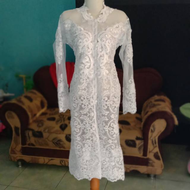 Kebaya akad gaun nikah corneli murah elegan modern selutut