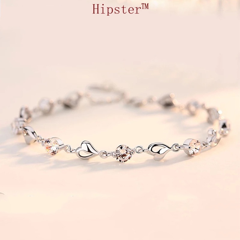 Fashion Elegant Platinum Diamond Simple and Light Luxury Bracelet