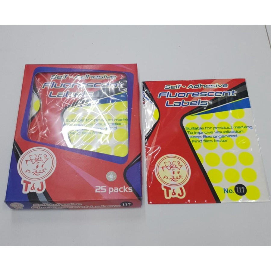 

LABEL STICKER TOM & JERRY BULAT KUNING NO 117 (5lembar)