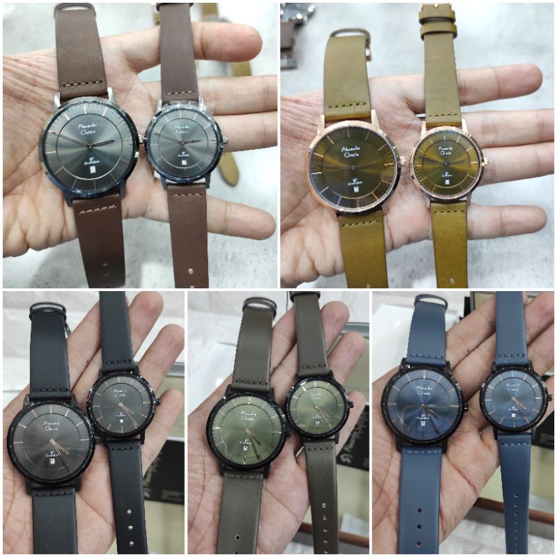 JAM TANGAN ALEXANDRE CHRISTIE COUPLE AC 8639 LEATHER NEW AC8639 ORIGINAL