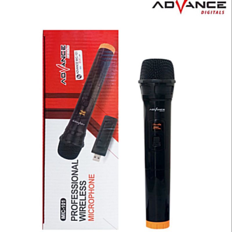 Microphone Wireless ADVANCE 101 Mic Karaoke Single Mikrofon Tanpa Kabel