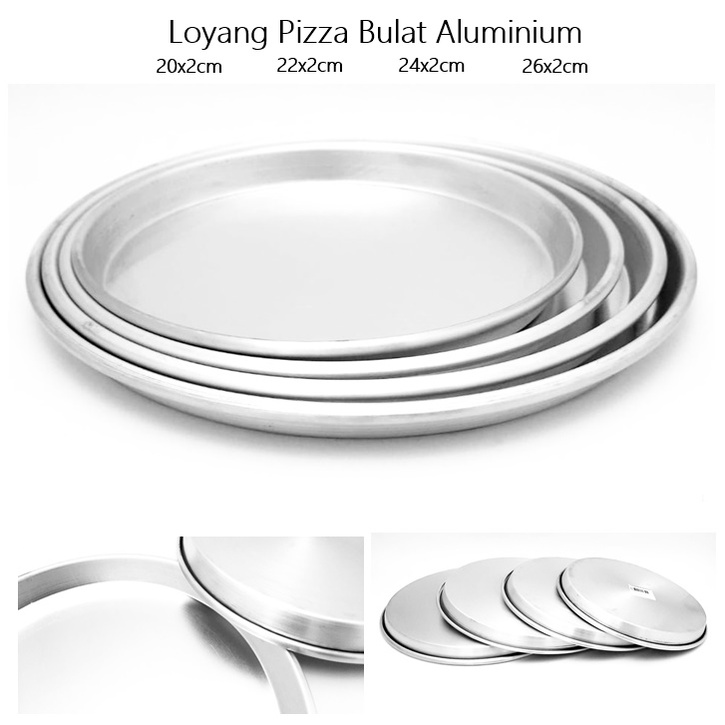 Loyang Pizza Aluminium 26/24/22/20/18cm