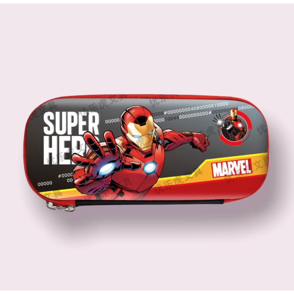 Tempat Pensil Kotak pensil Tepak 3D Timbul Hardtop Pencil Case Motif Mobil Murah-Marvel