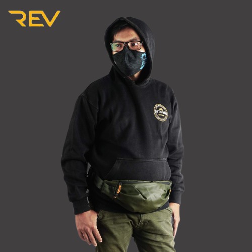 REV X ANT - Tas Waistbag Pria Kremlin Full Gren Waterproof - Tas Selempang Anti Air