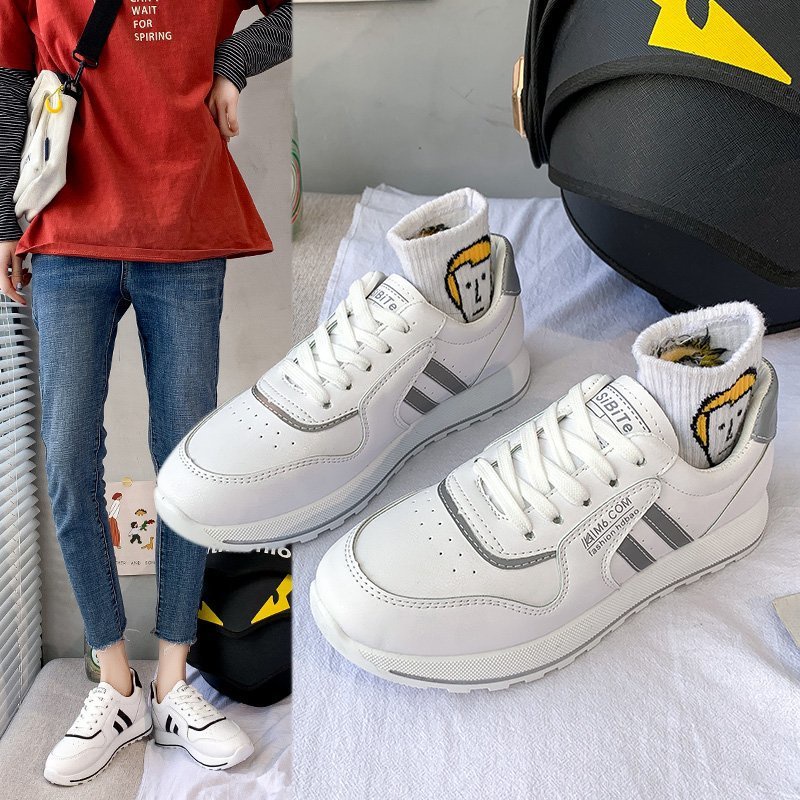 COD Sneakersdaily D500 Sepatu Sneakers Wanita Import Sport Sepatu Kanvas Putih