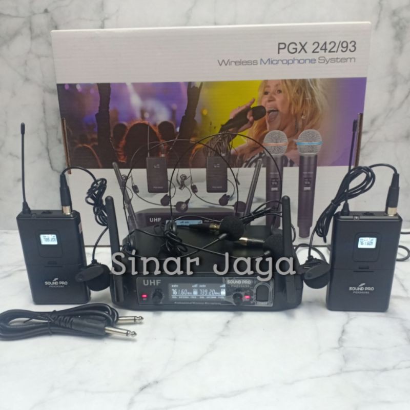 Mic wireless Sound pro PGX242/93 ( 2 clip on + 2 Headset ) PGX242/93 PGX242/-93
