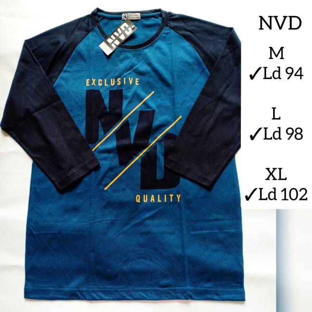 Kaos nevada bisa buat cewek cowok lengan 7/8 (raglan)