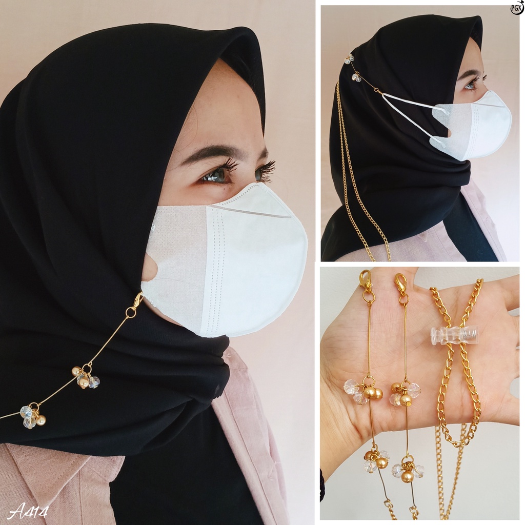 PGX Strap Masker 2in1 Konektor Headloop Tali Masker Kalung Masker Rantai Aksesoris Fashion - A414