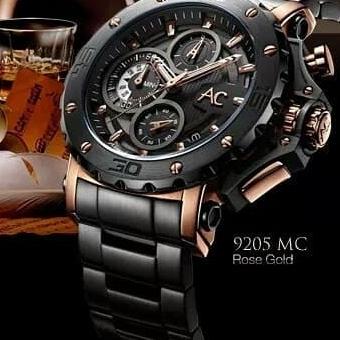 JAM TANGAN PRIA ALEXANDER CRISTIE AC COLLECTION 9205 BLACK ROSE GOLD