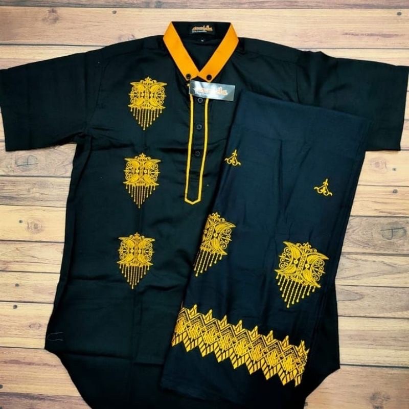 baju koko premium dan sarung bordir khas aceh | 1 set