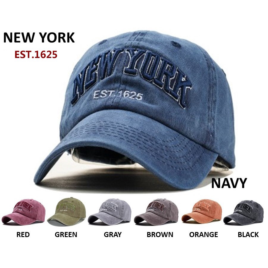 Baseball cap : NEW YORK - topi pria Embroidered hip hop snapback topi  wanita adjustable – Topi Baseball