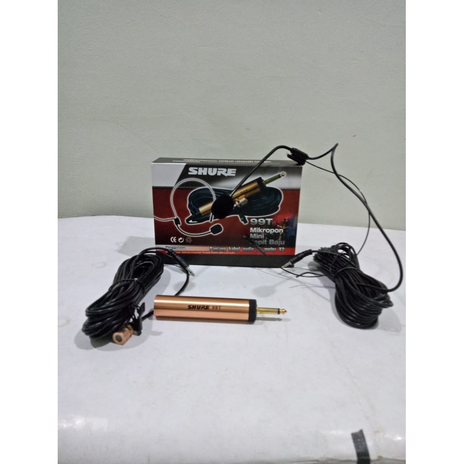 Mic kabel shure headset jepit condenser