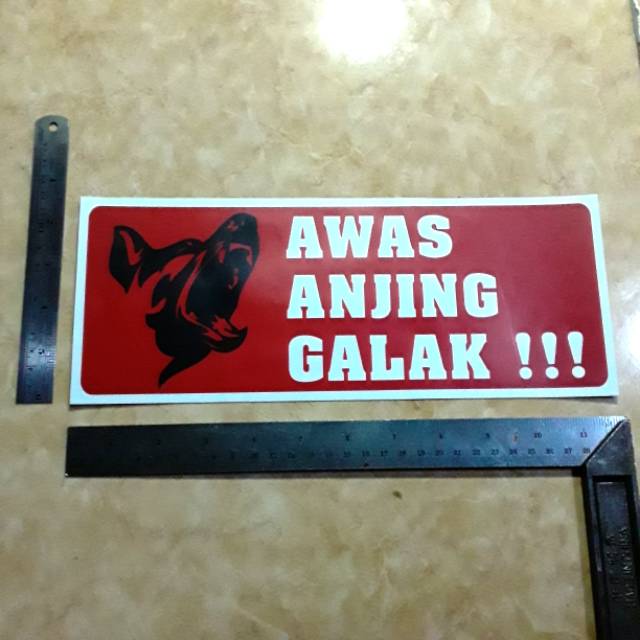 Sticker Stiker Dinding Tanda Sign Awas Anjing Galak Shopee Indonesia
