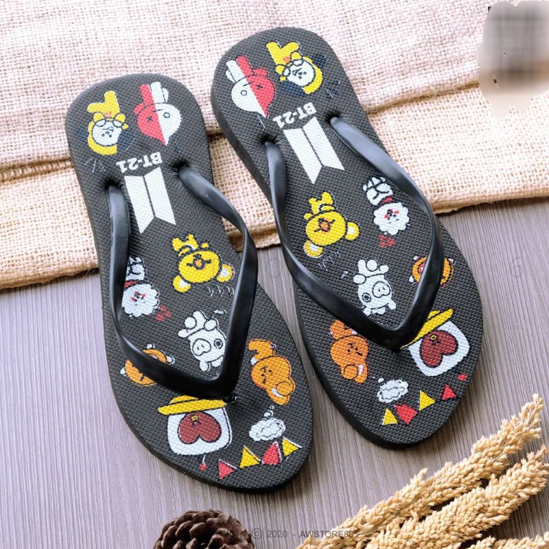 Sandal BTS BT21 Sendal Jepit Wanita Karakter