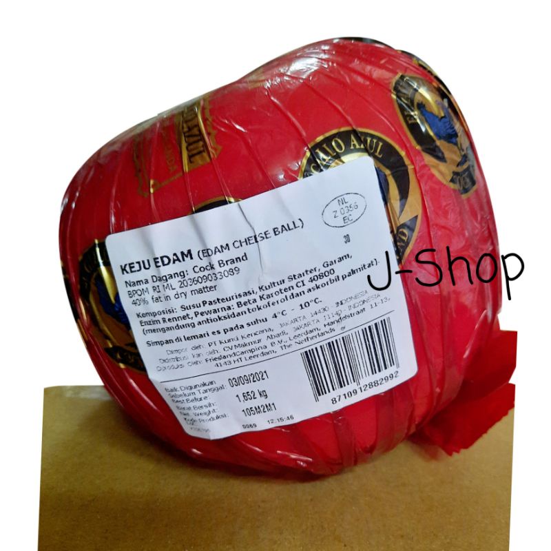 

Keju Edam Ayam Emas 1Bulat- Edam Cheese Ball - keju apel - Keju Tua