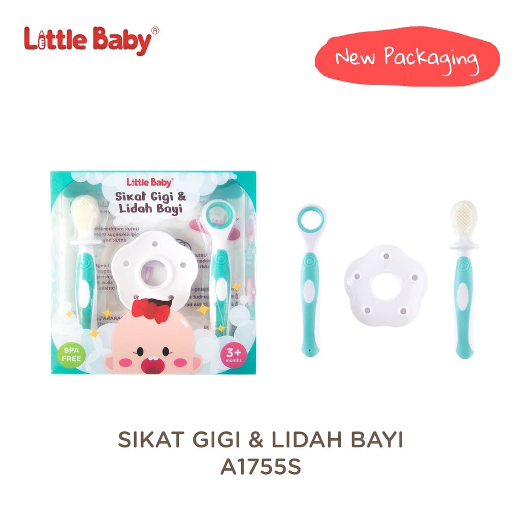 LITTLE BABY SIKAT GIGI dan LIDAH BAYI 2IN1 WITH Shield A1755S