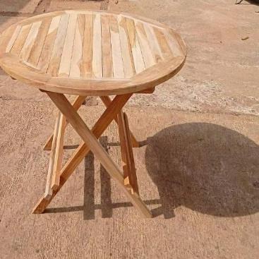 DISCOUNT  8.8 MEJA LIPAT TERAS PIKNIK BUNDAR DAN KOTAK KAYU JATI MINIMALIS FURNITURE JEPARA [KODE