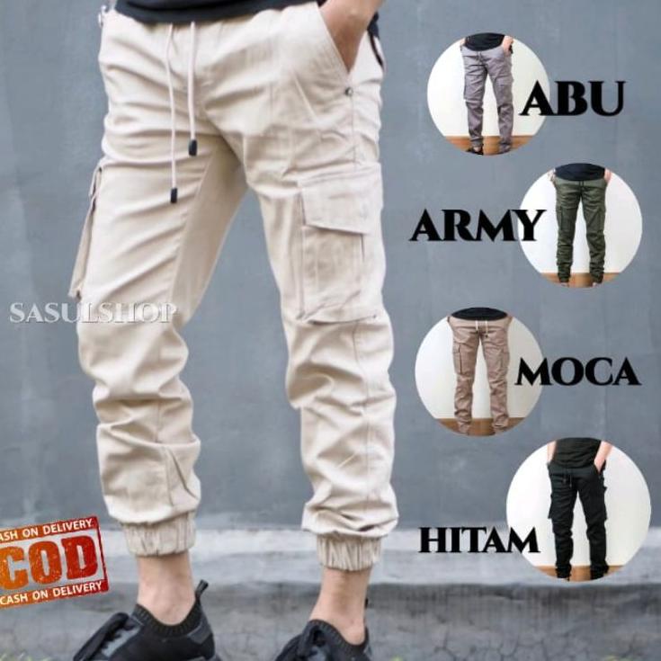 HOT SALE Jogger Cargo Pria Celana Jogger Cargo Panjang