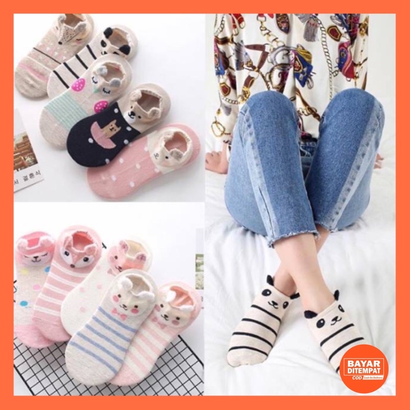 Kaos Kaki Pendek Semata Kaki Wanita Fashion Korea Lucu Kaus Kaki Ankle Socks Matakaki Kartun