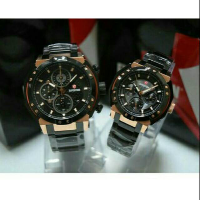 JAM TANGAN COUPLE EXPEDITION 6385 PASANGAN BLACK ROSEGOLD ORIGINAL