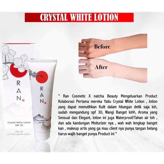 RAN Crystal White Lotion Spf 30