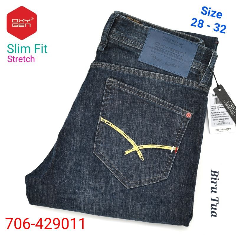 Celana Jeans Pria Oxygen 706-429011 Slim Fit Stretch