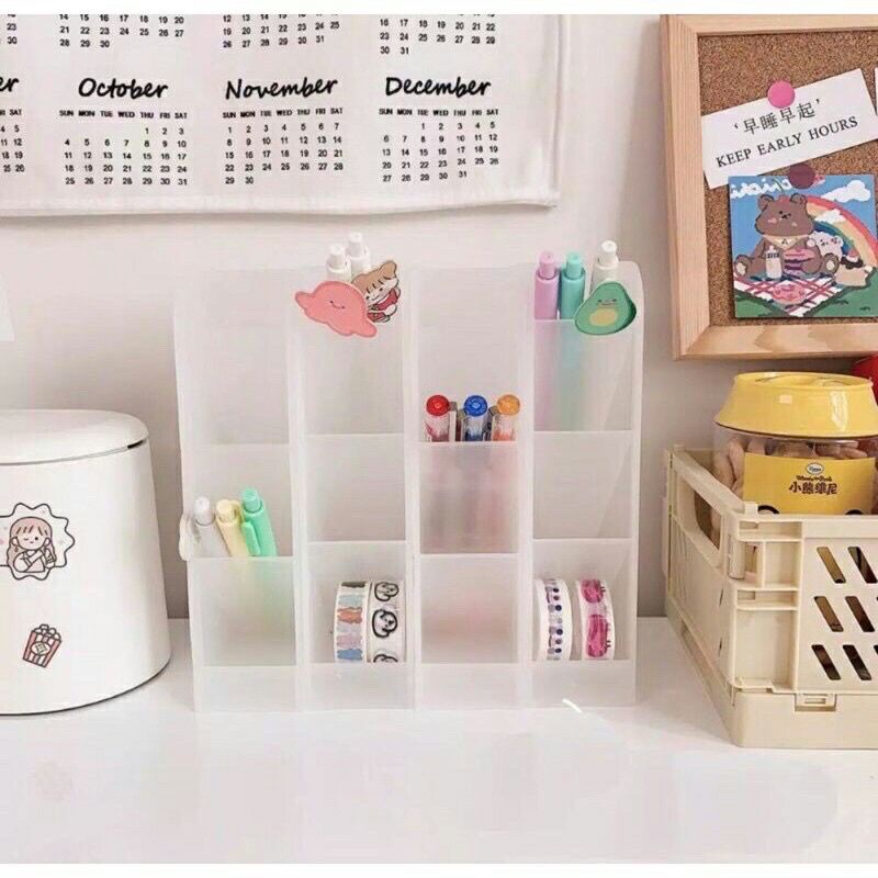 Tempat rak pensil pulpen susun transparan ins organizer